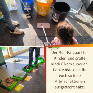 Der Müll-Parcour für die Kinder